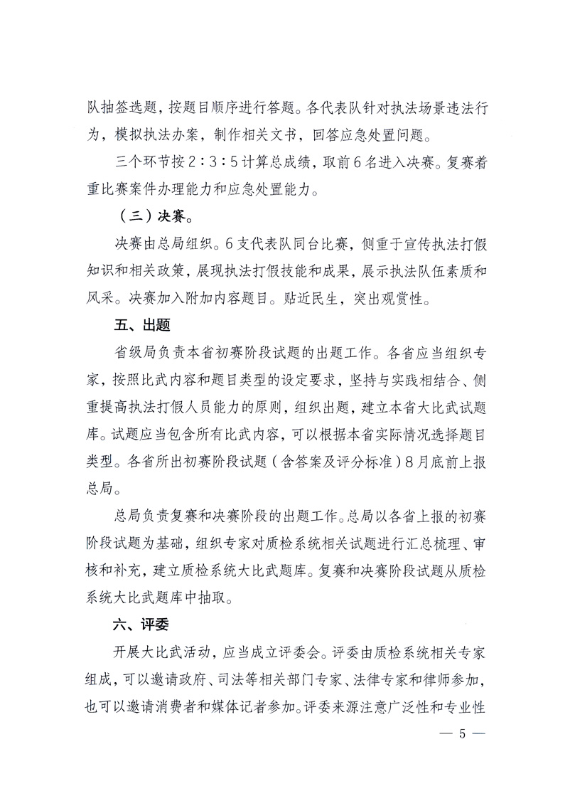 國(guó)家質(zhì)量監(jiān)督檢驗(yàn)檢疫總局《關(guān)于印發(fā)<全國(guó)質(zhì)檢系統(tǒng)開(kāi)展執(zhí)法打假大比武活動(dòng)實(shí)施方案>的通知》